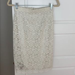 White lace skirt
